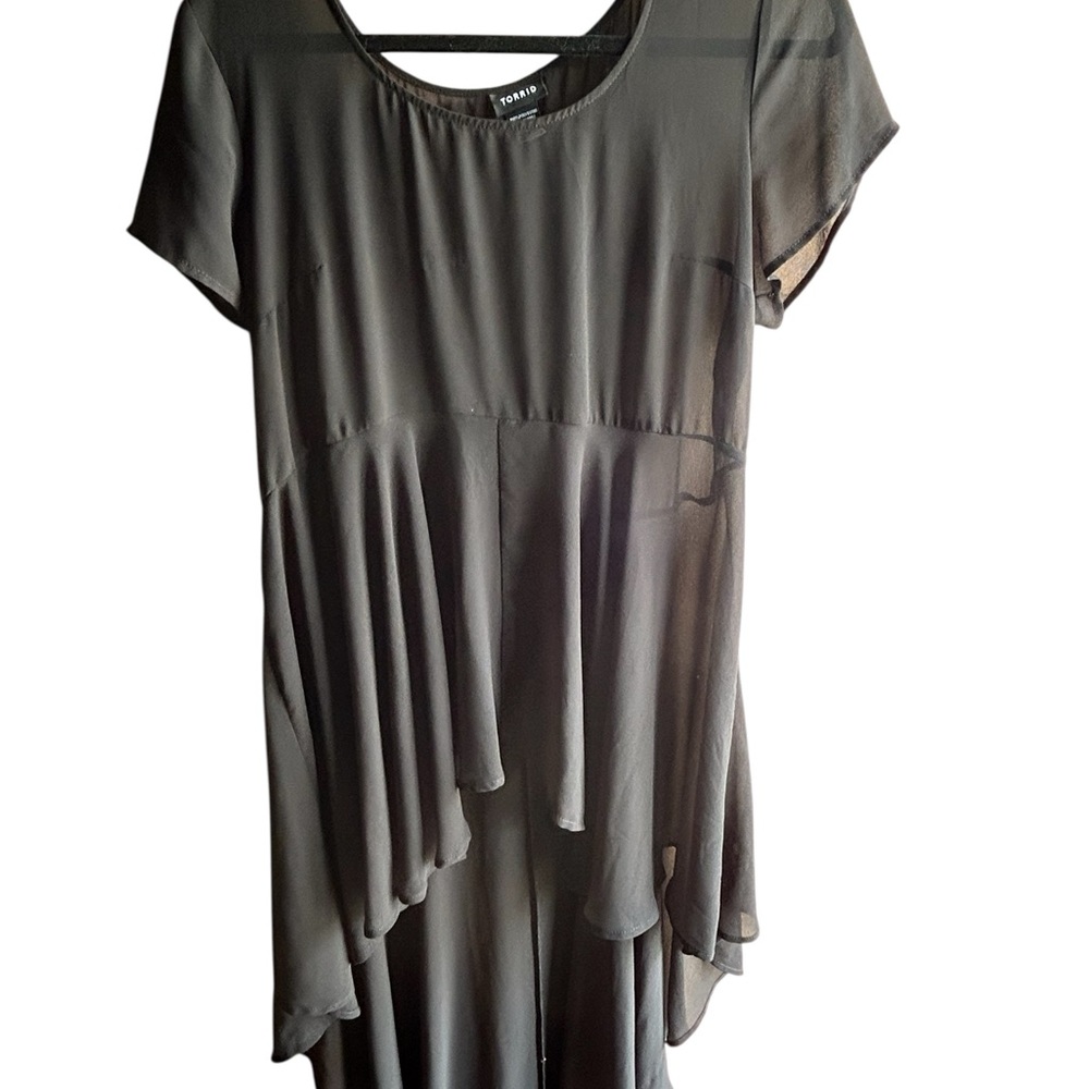 Torrid Size 0/Large Black Mesh short Sleeve Cover Up Dress